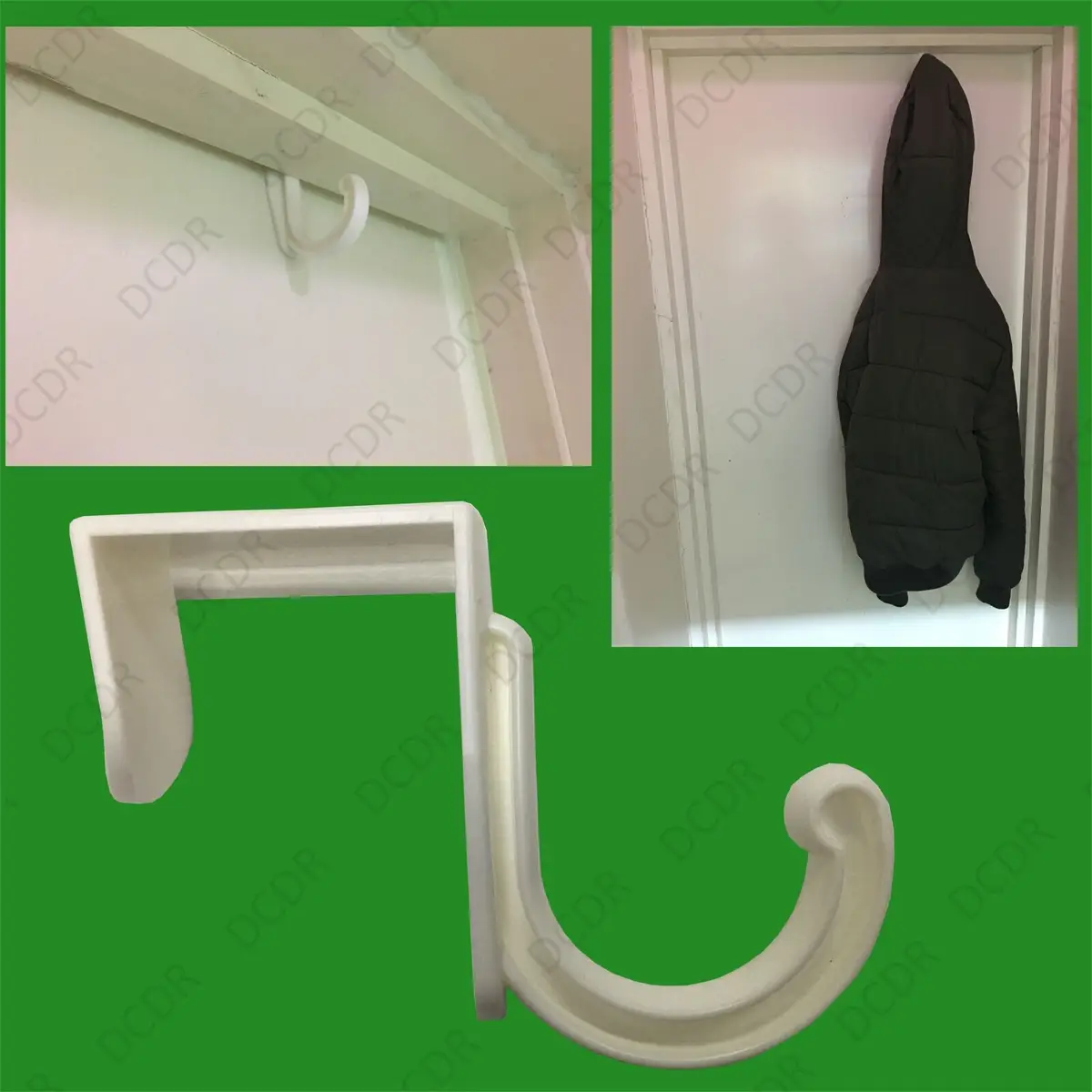 2x Robust Plastic Over Door Hangers, Modern Towel Hat Coat Bag Storage Hook