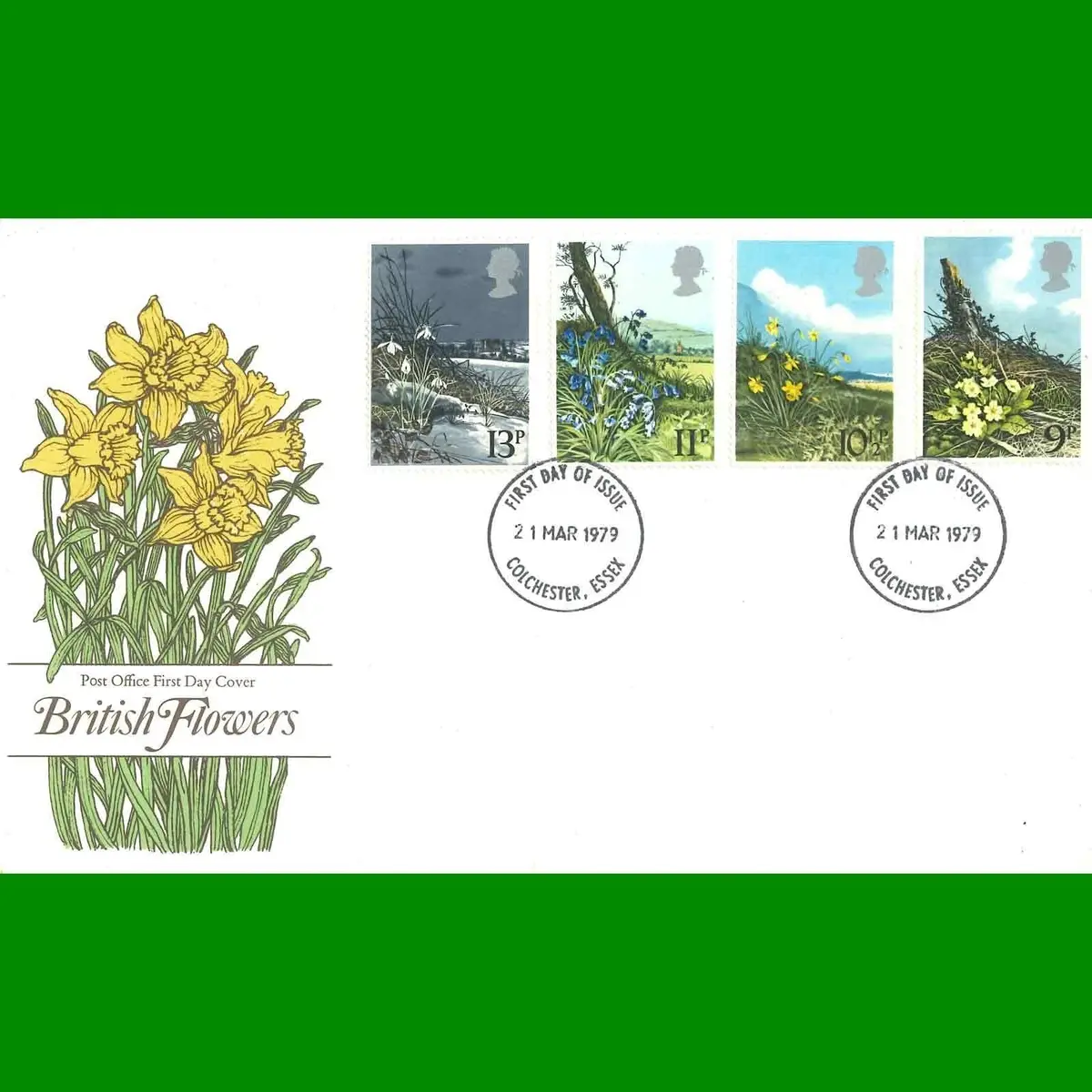 FDC British Flowers Commemorative Post Office First Day Cover Stamps, 21.3.1979