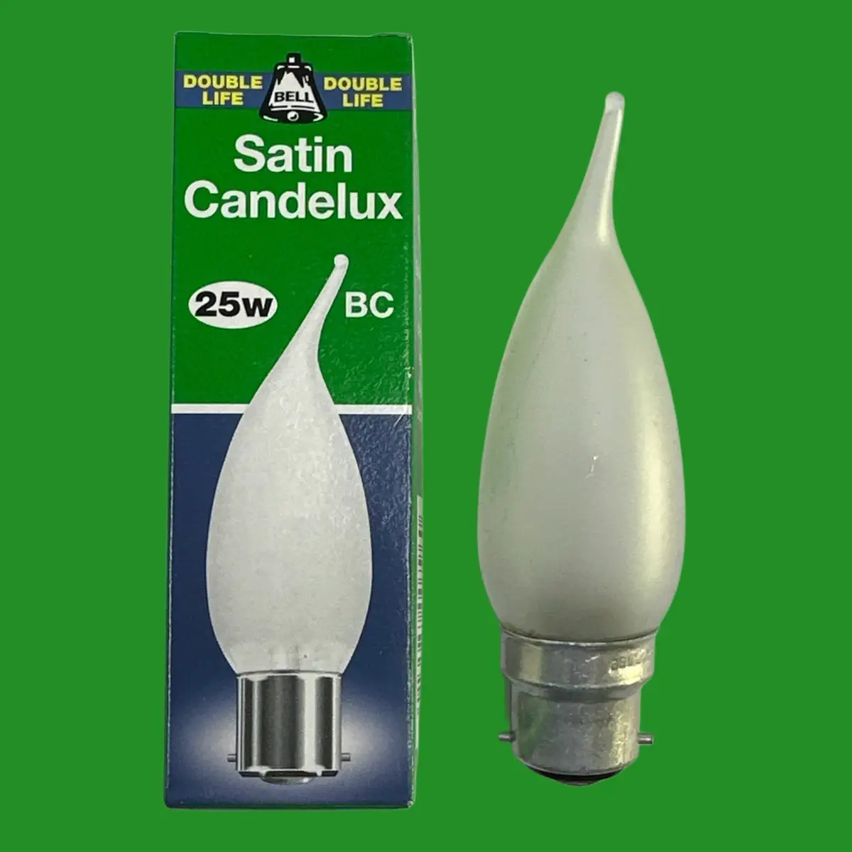 6x 25W BELL Frosted Bent Tip Candle Dimmable Light Bulbs, BC, B22 Candelux Lamp