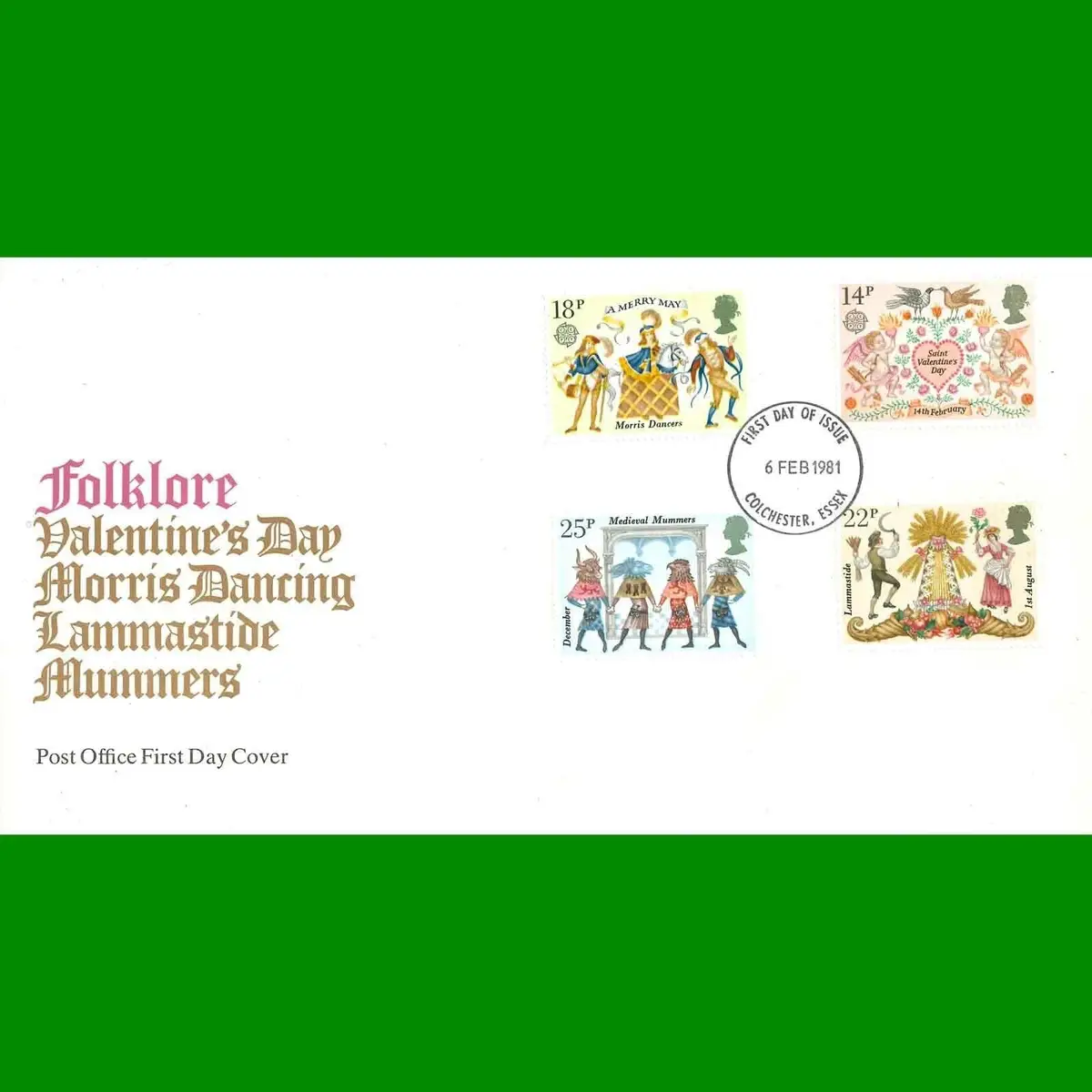 FDC Folklore Commemorative Post Office First Day Cover Stamps, 6.2.1981