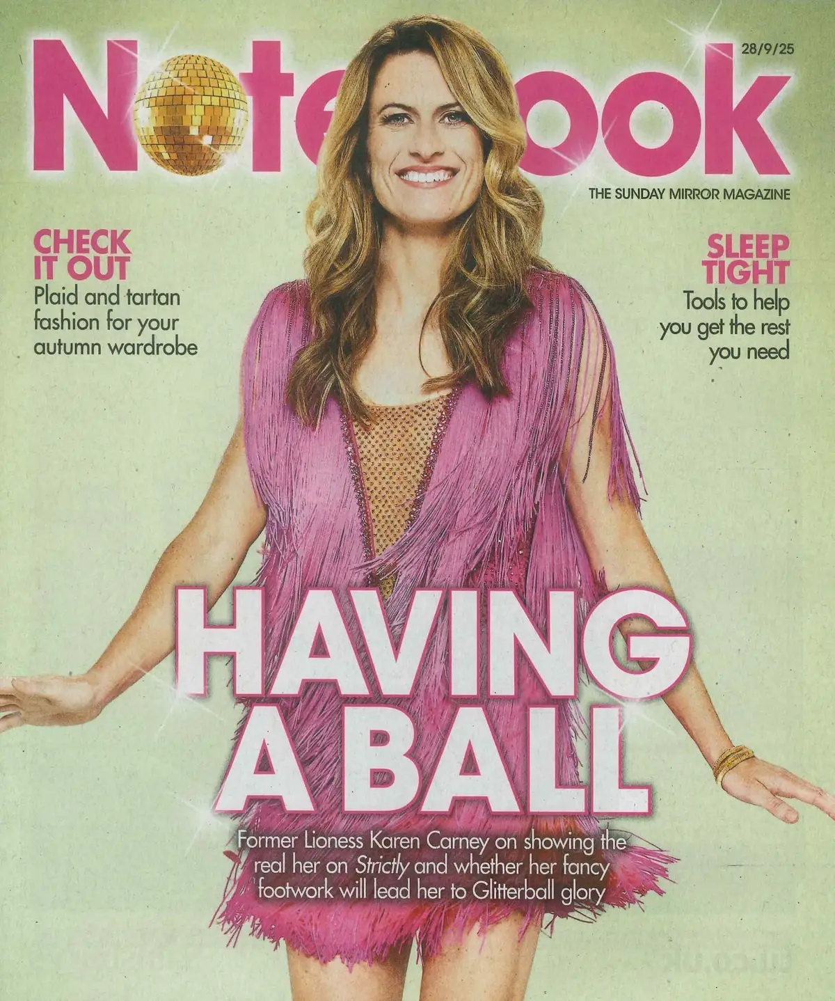 Sunday Mirror Notebook Magazine: Former Lioness Karen Carney, Fashion, 28.9.25