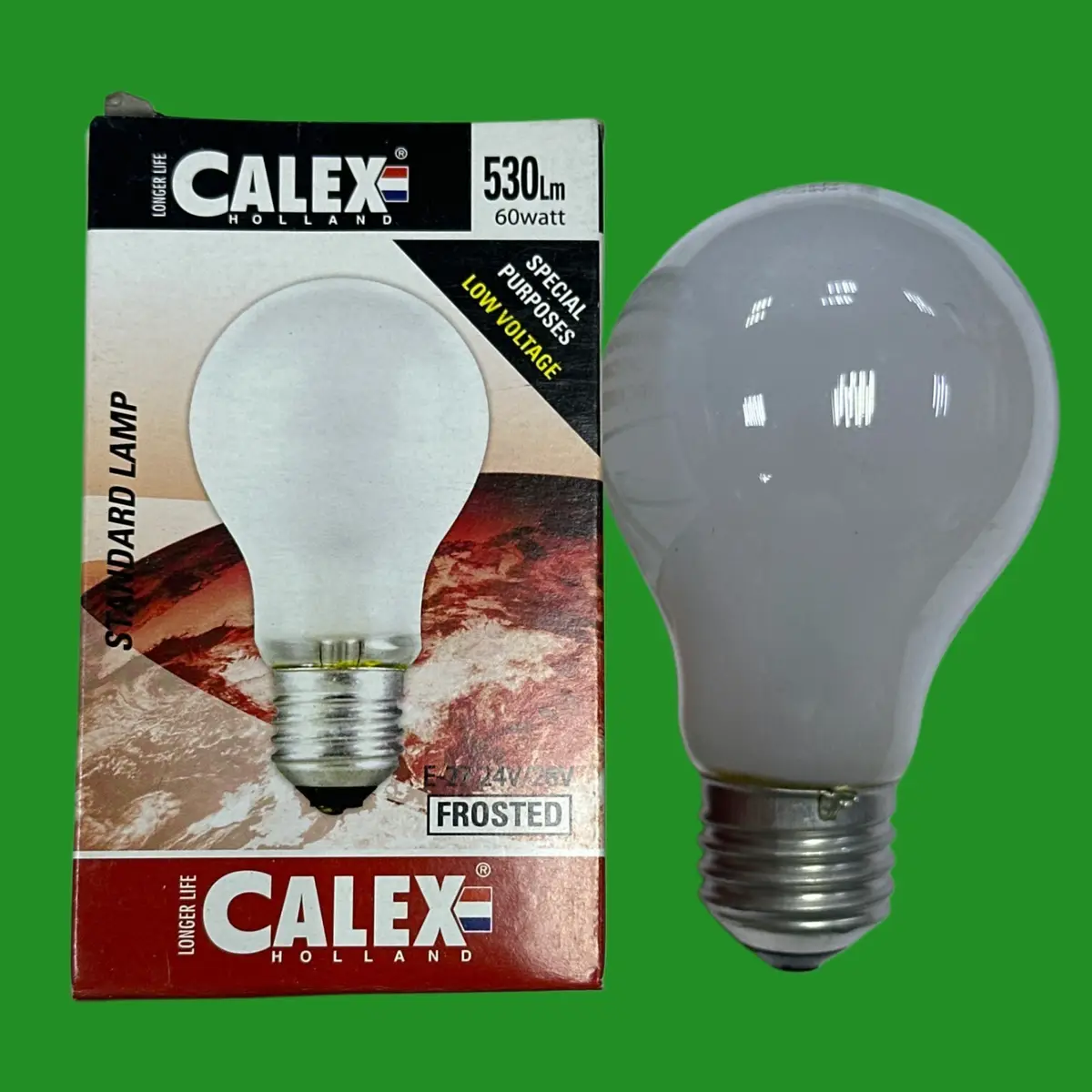 2x 60W 24V-28V Low Voltage GLS Frosted Dimmable ES E27 Edison Screw Light Bulbs