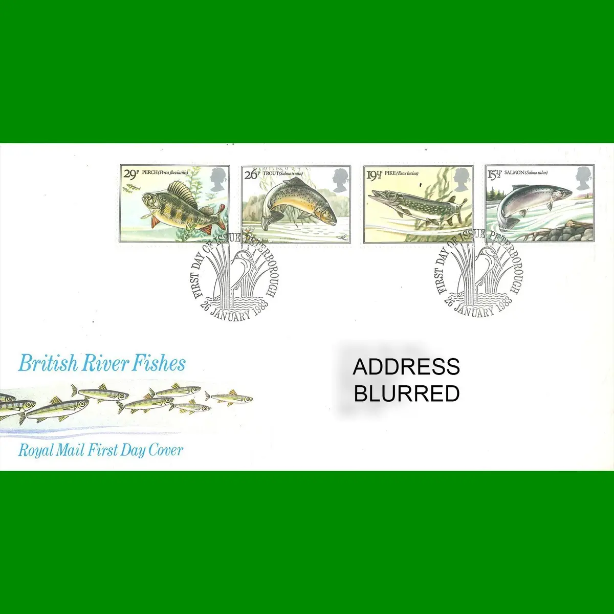 FDC British River Fishes Commemorative Royal Mail First Day Cover, 26.1.1983