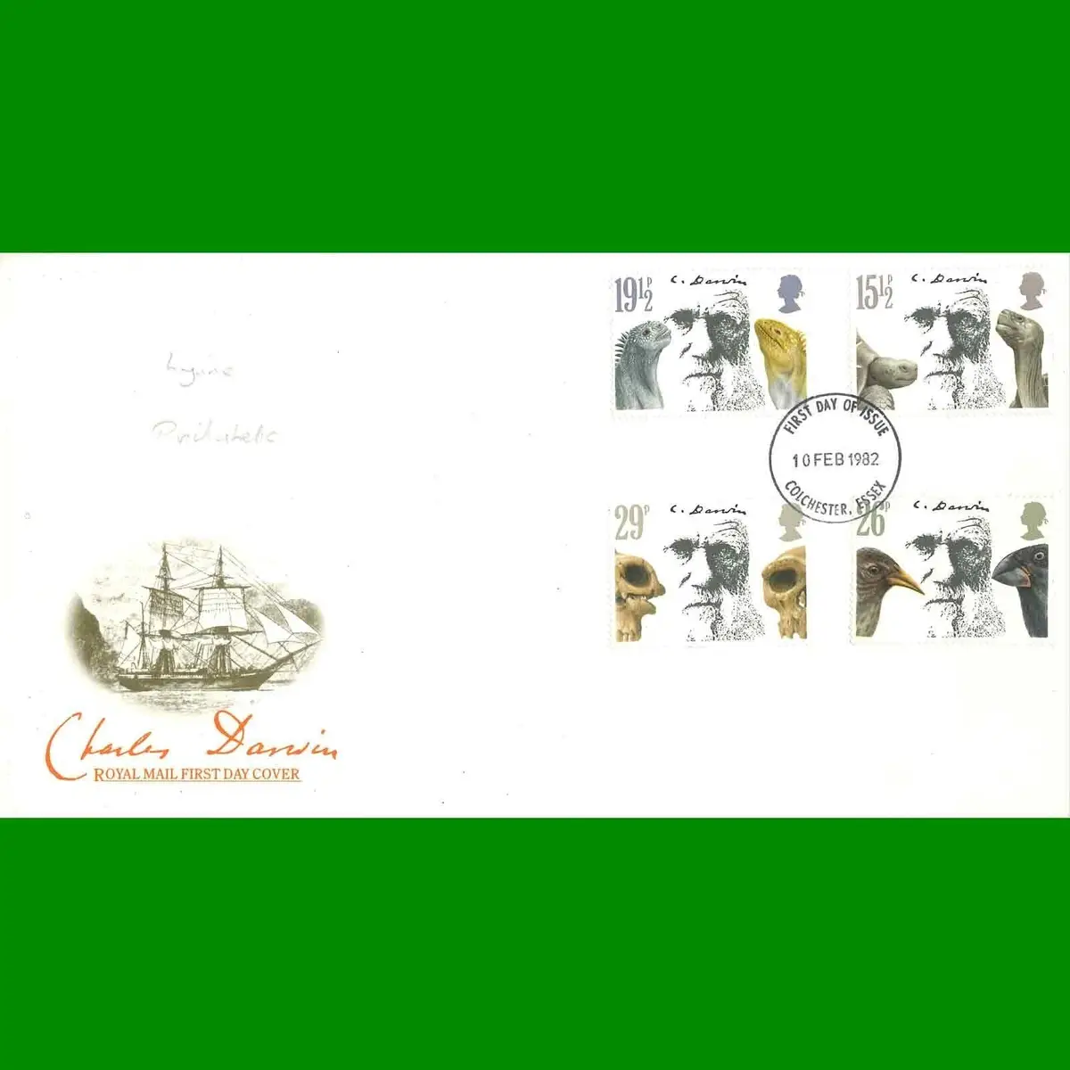 FDC Charles Darwin Commemorative Royal Mail First Day Cover Stamps, 10.2.1982