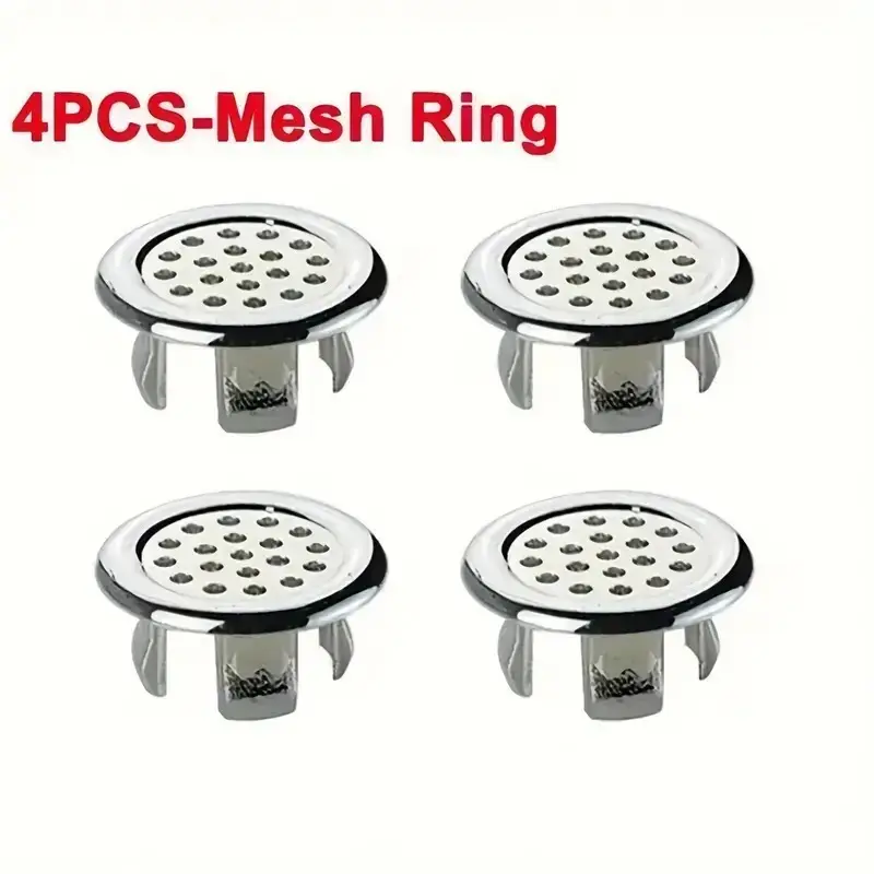 4x Ceramic Sink Basin Overflow Cover, Decorative Silver Round Insert Hole Cover - image 3 | Free standard UK delivery included | Discount Quality Products