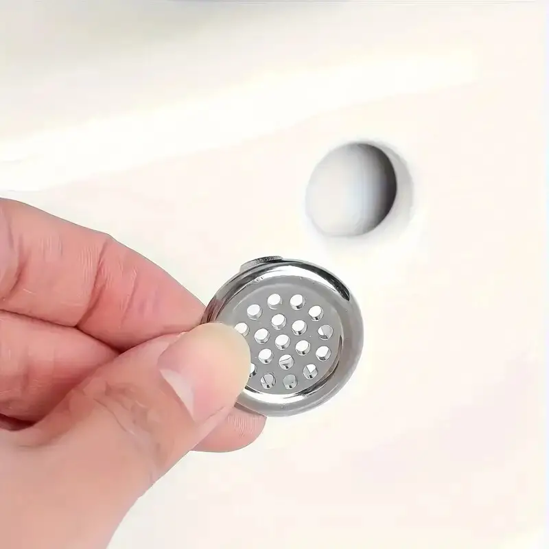 4x Ceramic Sink Basin Overflow Cover, Decorative Silver Round Insert Hole Cover - image 4 | Free standard UK delivery included | Discount Quality Products