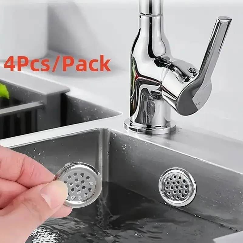 4x Ceramic Sink Basin Overflow Cover, Decorative Silver Round Insert Hole Cover - image 6 | Free standard UK delivery included | Discount Quality Products