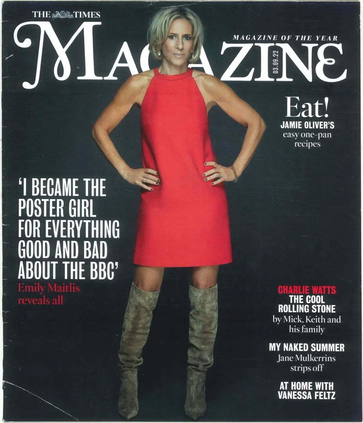 Times Magazine: Emily Maitlis, Charlie Watts, Jamie Oliver, Giles Coren, 3.9.22 - Free standard UK delivery included | Discount Quality Products