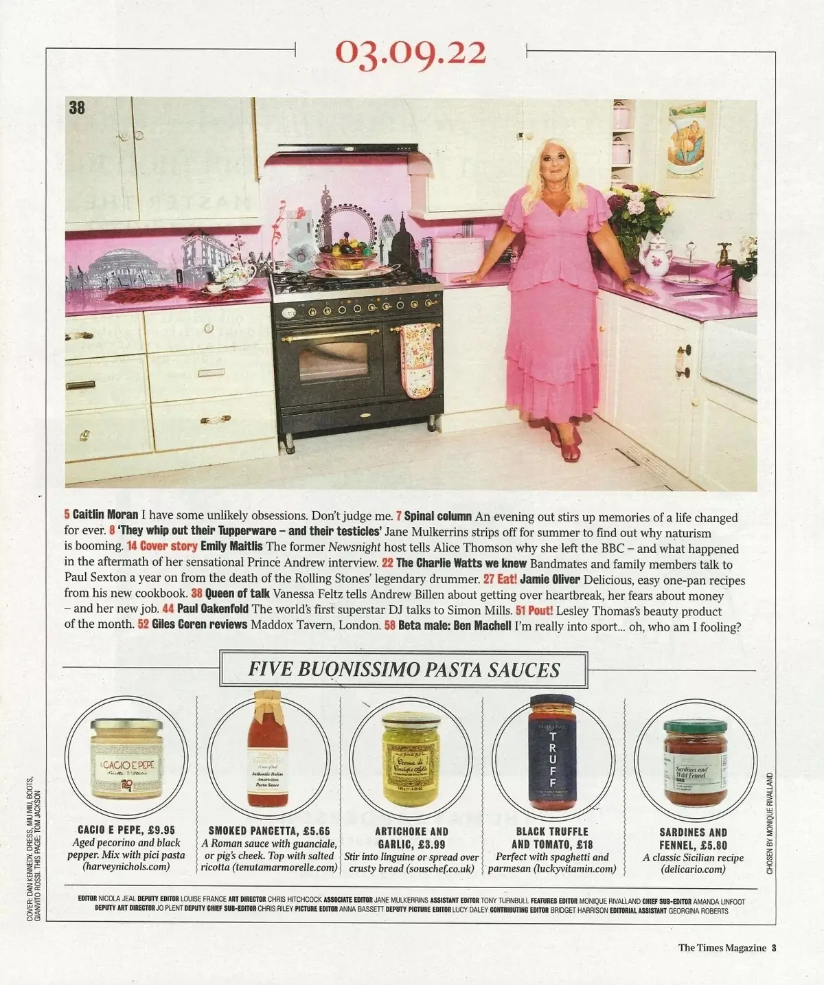 Times Magazine: Emily Maitlis, Charlie Watts, Jamie Oliver, Giles Coren, 3.9.22 - image 2 | Free standard UK delivery included | Discount Quality Products