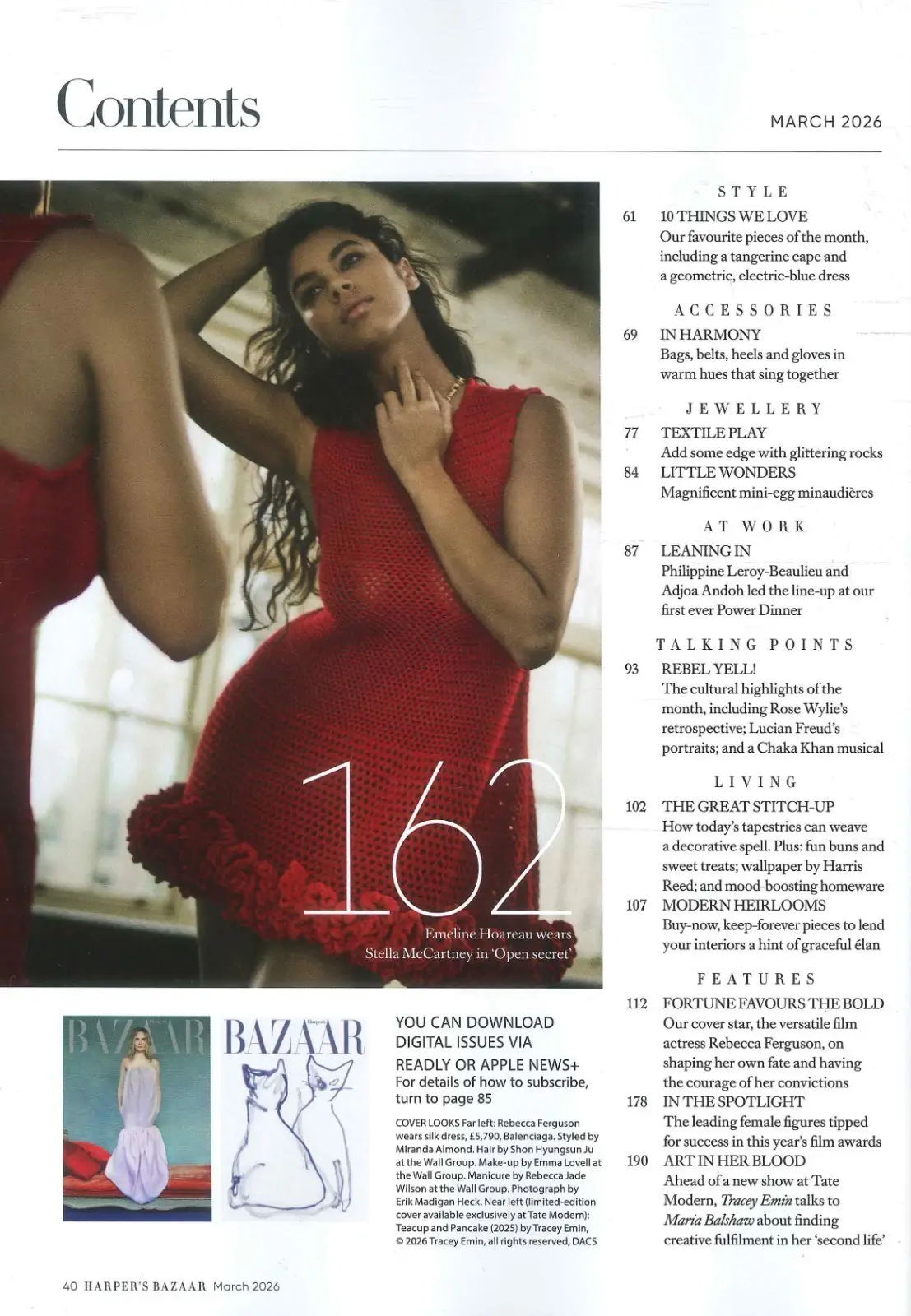 Harper's Bazaar Magazine: Rebecca Ferguson, Jennifer Lawrence, March 2026 - image 3 | Free standard UK delivery included | Discount Quality Products