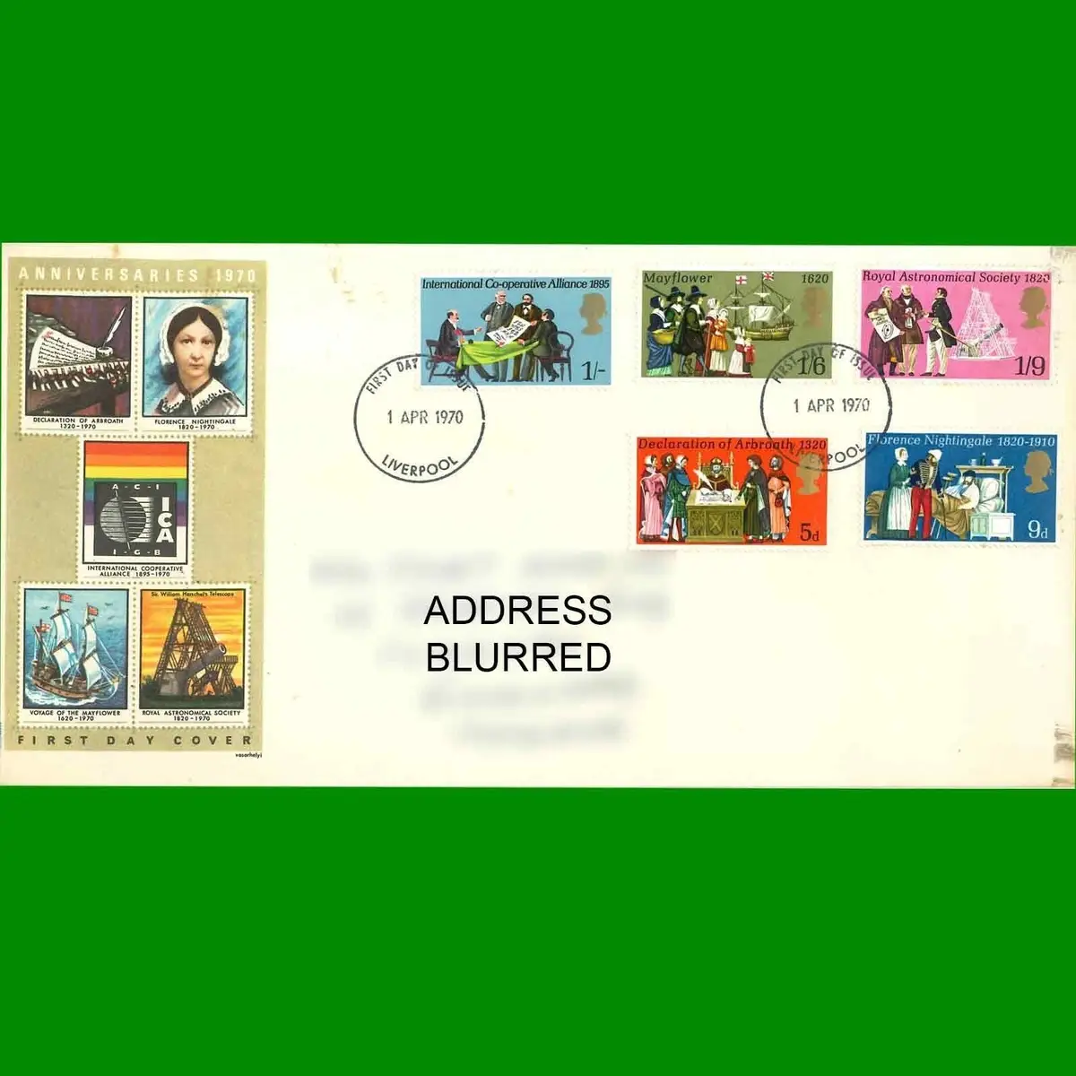 FDC General Anniversaries, Commemorative, First Day Cover Stamps, 1.4.1970