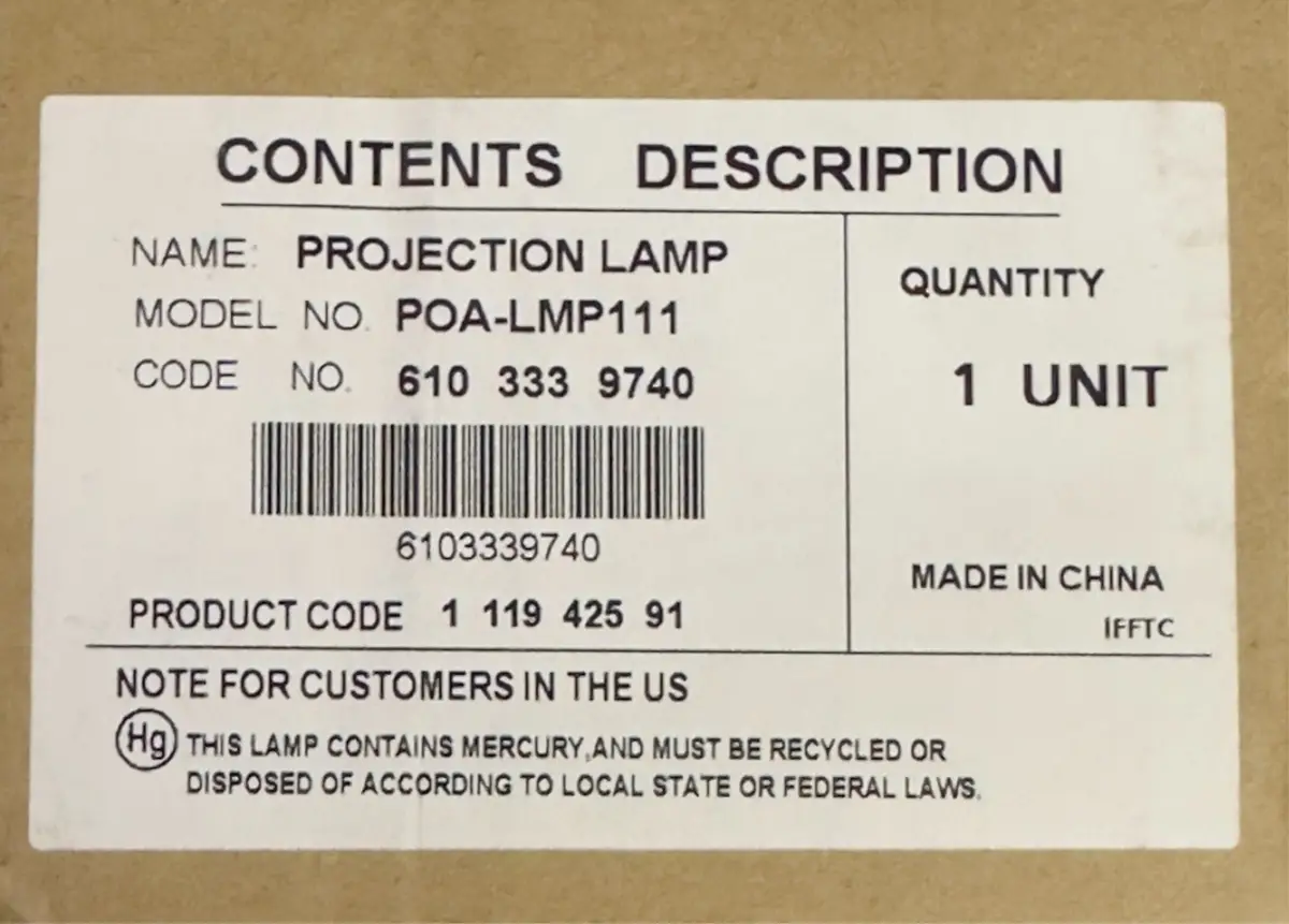 Replacement Projector Lamp & Housing for Sanyo 6103339740 POA-LMP111  PLC-WU3800 - image 8 | Free standard UK delivery included | Discount Quality Products