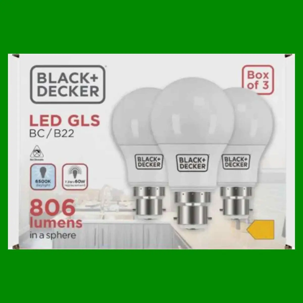 12x 7.3W (=60W) LED GLS A60 Daylight White 6500K Bayonet Cap BC B22 Light Bulb - image 2 | Free standard UK delivery included | Discount Quality Products