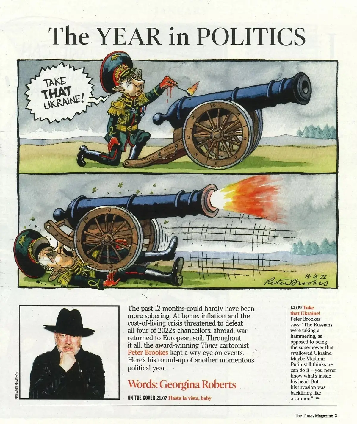 Times Magazine: Peter Brookes' Year in Cartoons, Boris J, Politics, 31.12.22 - image 2 | Free standard UK delivery included | Discount Quality Products