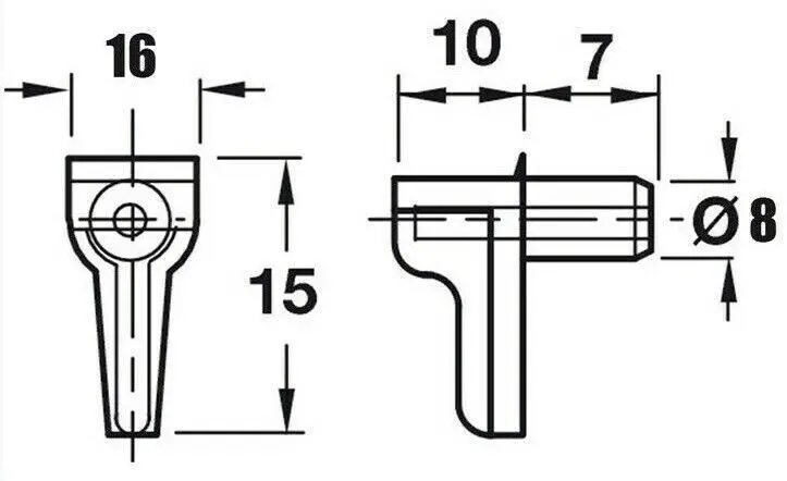 25x 8mm Push In White Plastic Shelf Support Pegs Studs, Kitchen Cabinets - image 2 | Free standard UK delivery included | Discount Quality Products