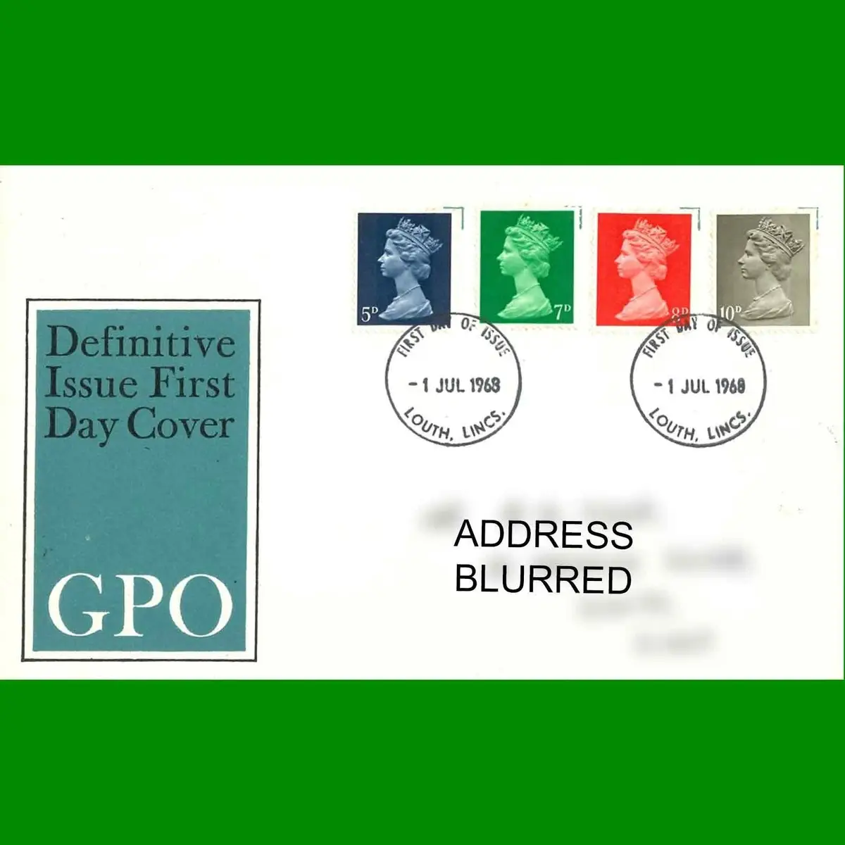 FDC Definitive Issue Commemorative, Elizabeth First Day Cover Stamps 1.7.1968