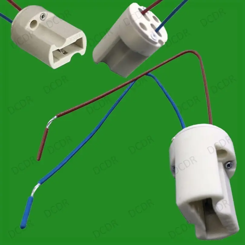 2x G9 Base Ceramic Lamp Holder Sockets &amp; Cable, Halogen LED Bulb Down Lights