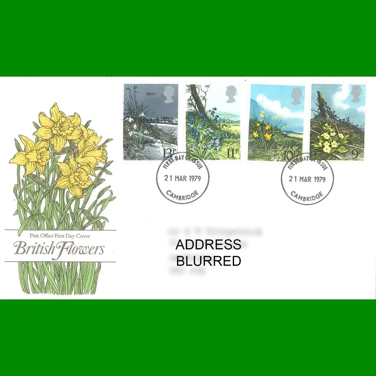 FDC British Flowers Commemorative Stamps, Post Office First Day Cover, 21.3.1979