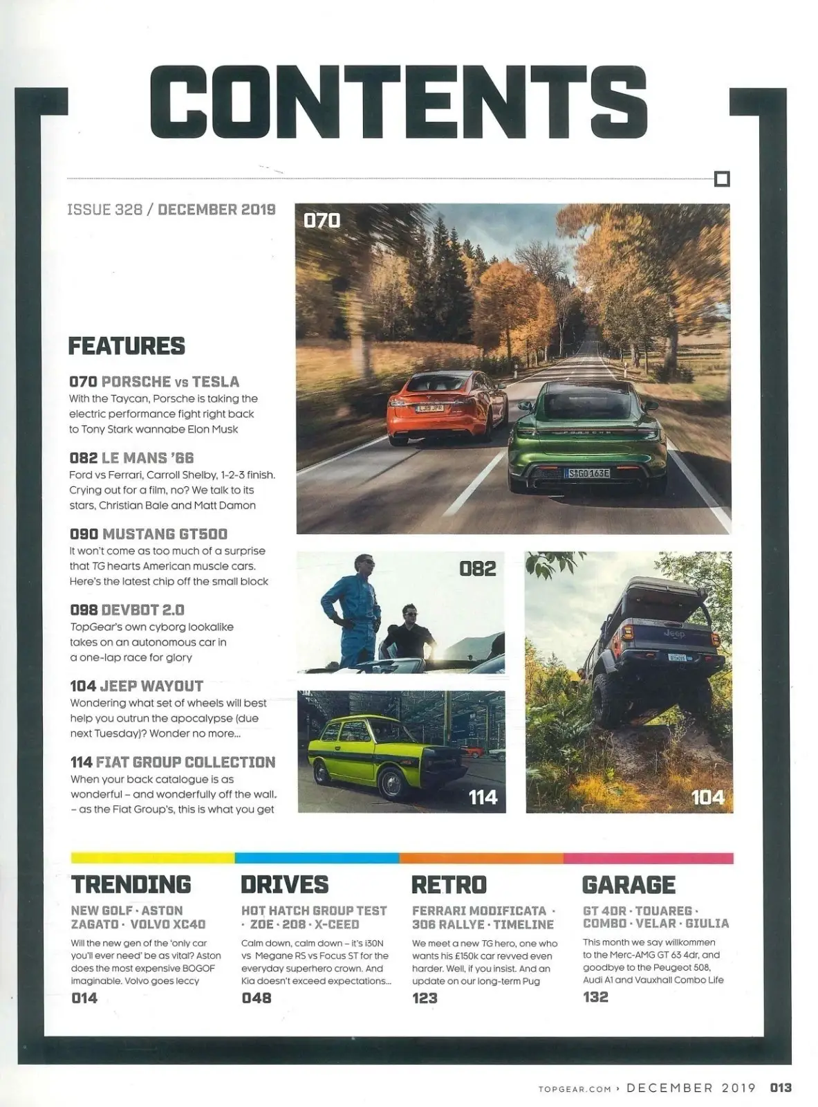 BBC Top Gear Magazine: Issue #328, Tesla Model S vs Porsche Taycan, Dec 2019 - image 3 | Free standard UK delivery included | Discount Quality Products