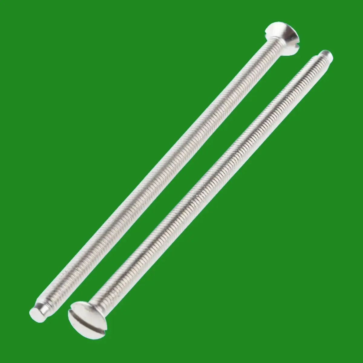 10x M3.5 Nickel Plated 75mm Long Fine Electrical Thread Slotted Head Screws