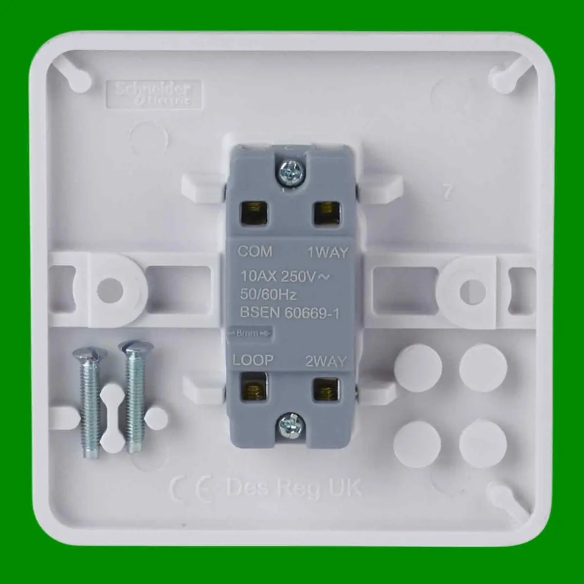 12x Schneider Lisse 1 Gang 2 Way 10AX White Plate Light Lamp Switch Mains Wall - image 3 | Free standard UK delivery included | Discount Quality Products