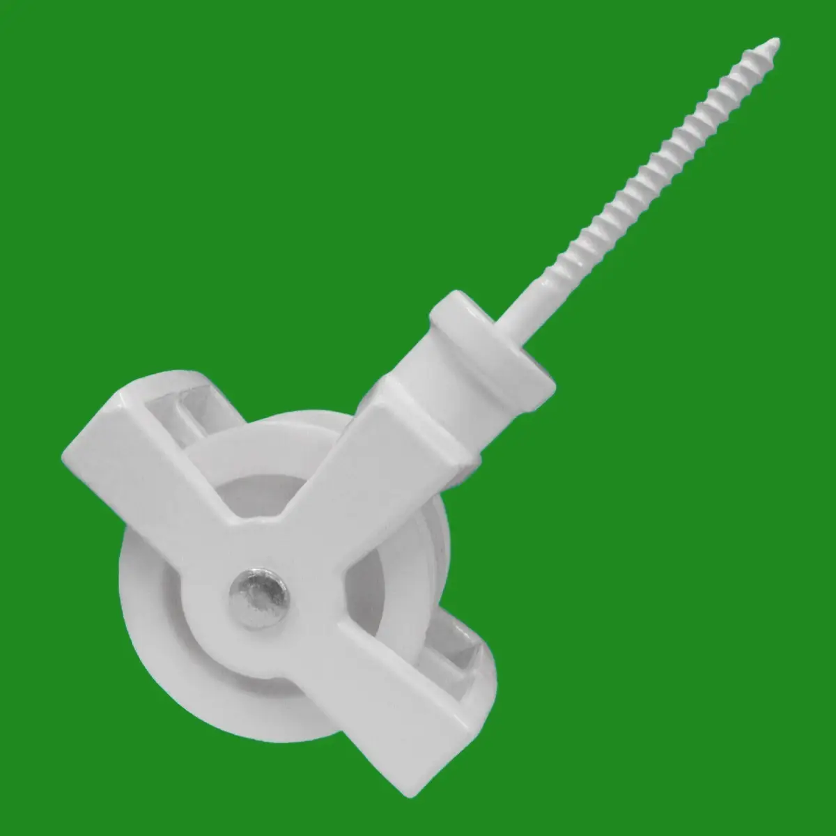 1x White Double Wheel Washing Line Screw In Pulley, Nylon Wheels in Steel Body - image 2 | Free standard UK delivery included | Discount Quality Products
