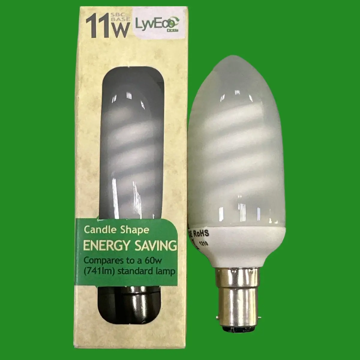 4x 11W =60W CFL Candle Light Bulb Low Energy Power Saving SBC B15 Small Bayonet