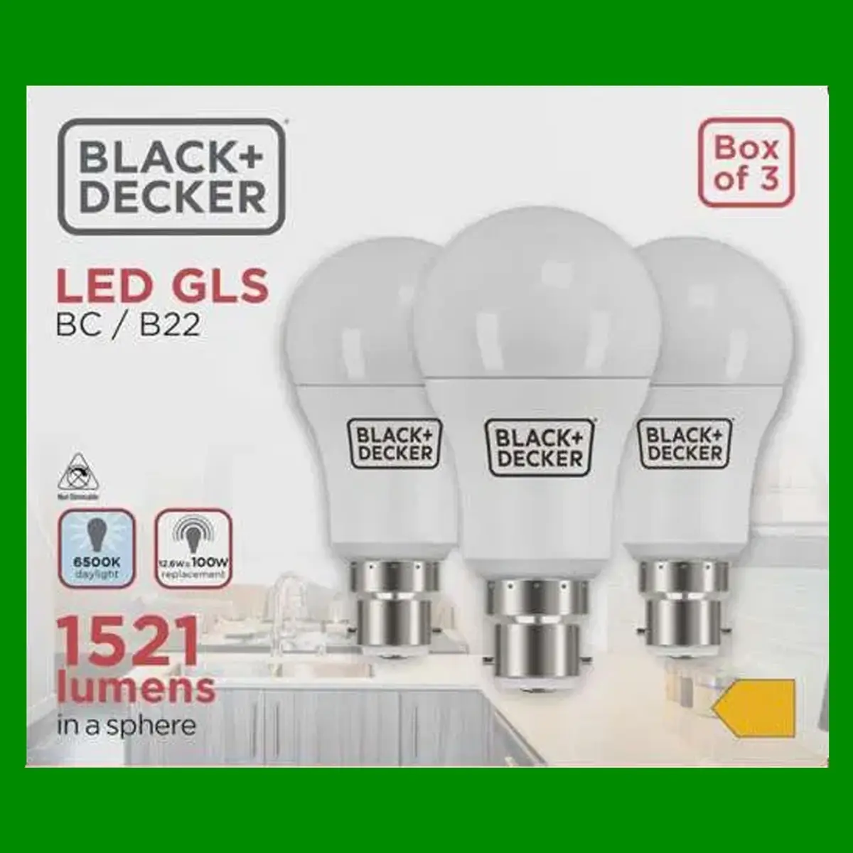12x 12.6W (=100W) LED GLS A60 Daylight White 6500K Bayonet Cap BC B22 Light Bulb - image 2 | Free standard UK delivery included | Discount Quality Products