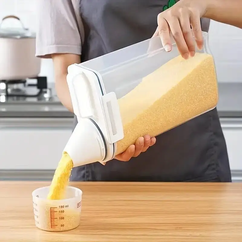 2.5L Plastic Cereal Dispenser and Storage Container Box For Rice, Grains, Flours