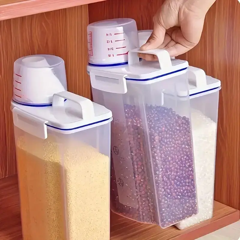 2.5L Plastic Cereal Dispenser and Storage Container Box For Rice, Grains, Flours - image 2 | Free standard UK delivery included | Discount Quality Products