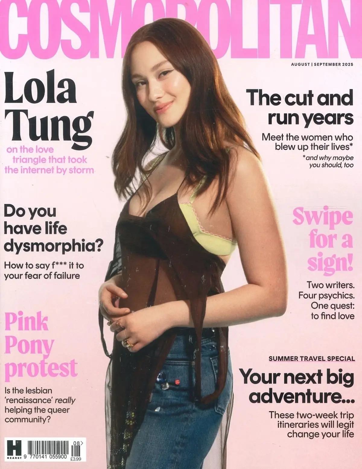 Cosmopolitan Magazine: Lola Tung, Megan Stalter, Jane Austen, Aug/Sept 2025