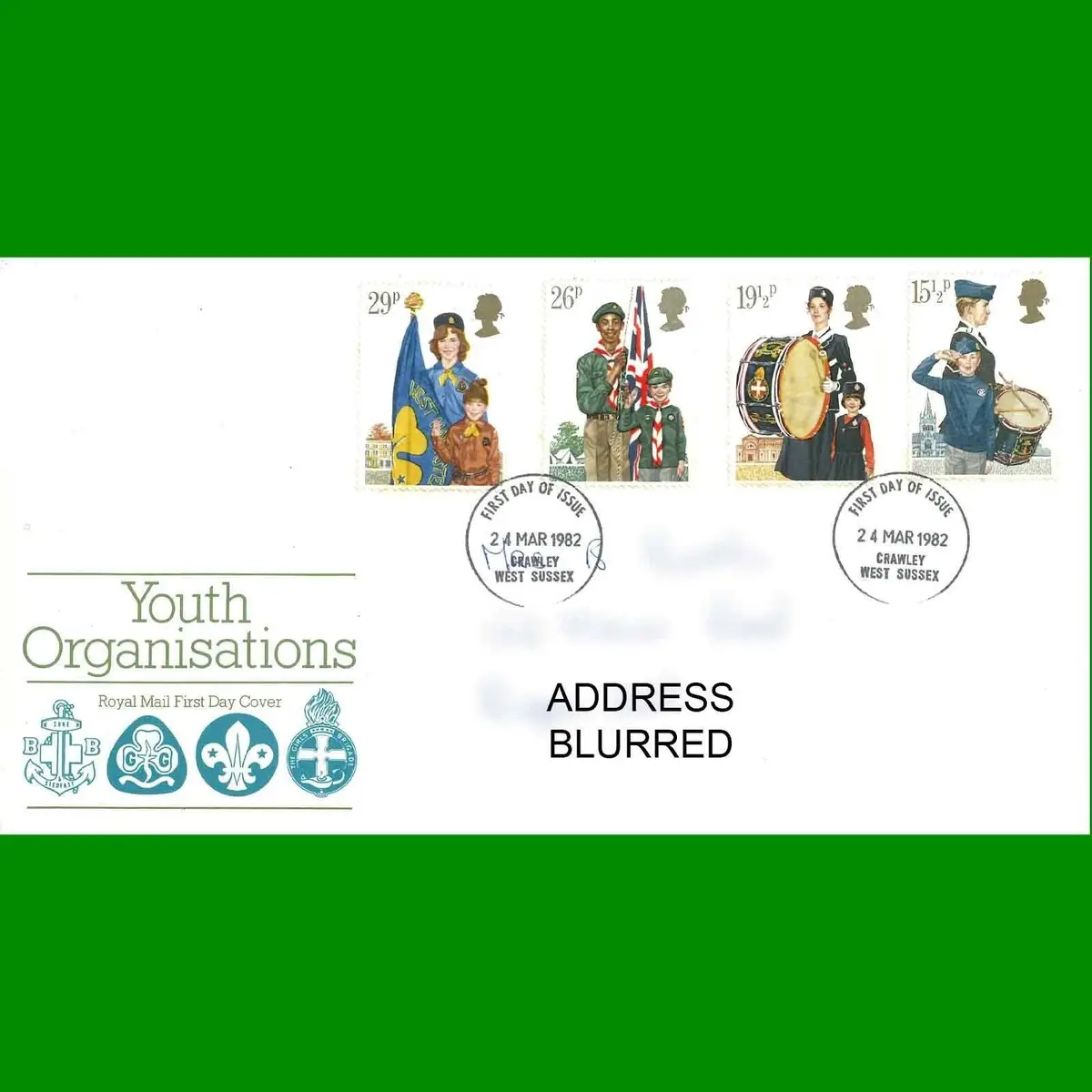 FDC Youth Organisations Commemorative Royal Mail First Day Cover, 24.3.1982 - Stamps & First Day Covers | Free standard UK delivery included | Discount Quality Products