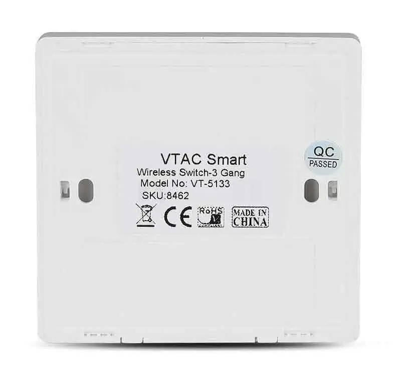 1x Wireless 3 Gang Smart Wall Switch, Triple Button Sensor, LED Light White IP54 - image 2 | Free standard UK delivery included | Discount Quality Products