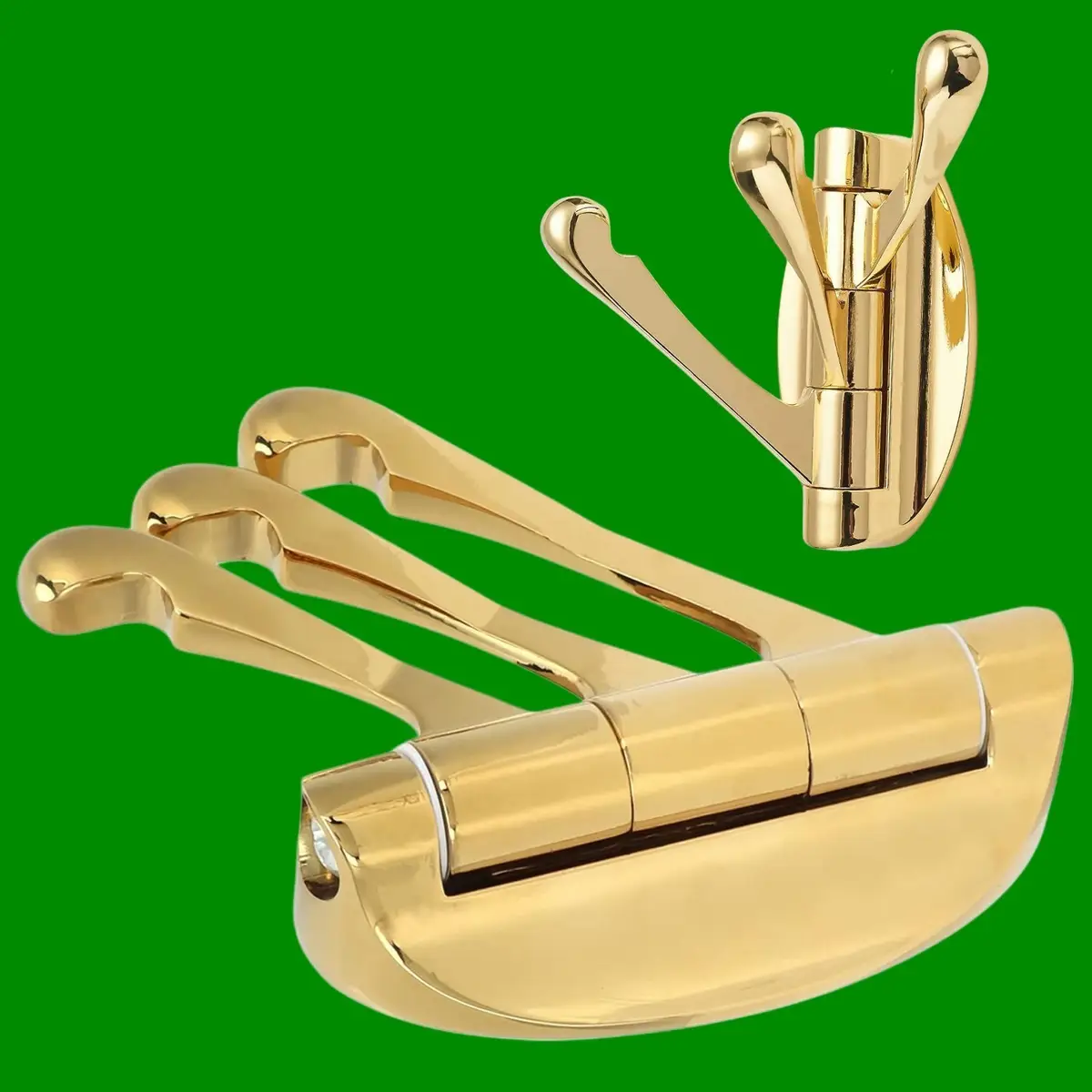 Brass Plated Wall/Door Mount Swivel Triple Robe Hook, Coat, Clothes Hanger Hooks - image 3 | Free standard UK delivery included | Discount Quality Products