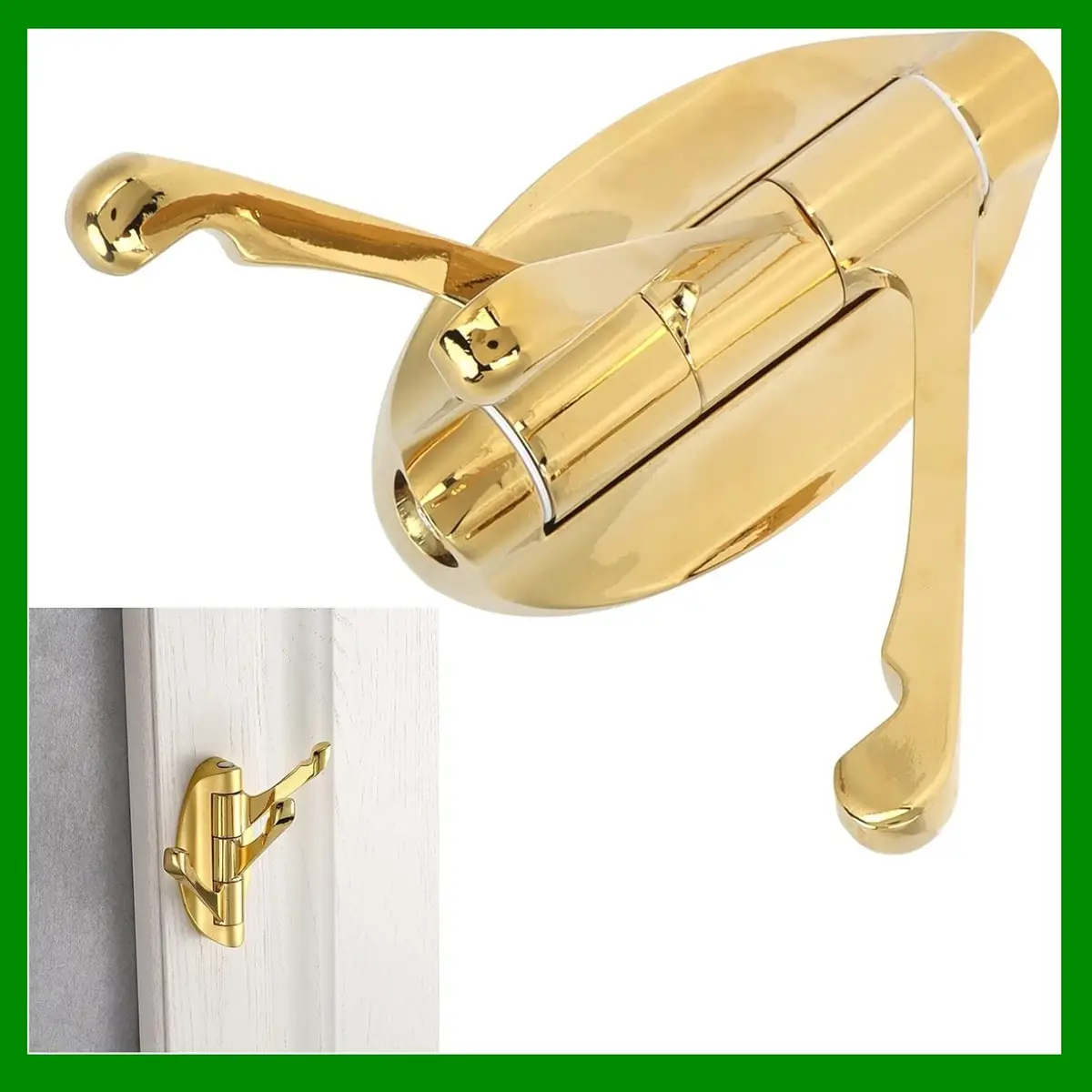 Brass Plated Wall/Door Mount Swivel Triple Robe Hook, Coat, Clothes Hanger Hooks - image 5 | Free standard UK delivery included | Discount Quality Products