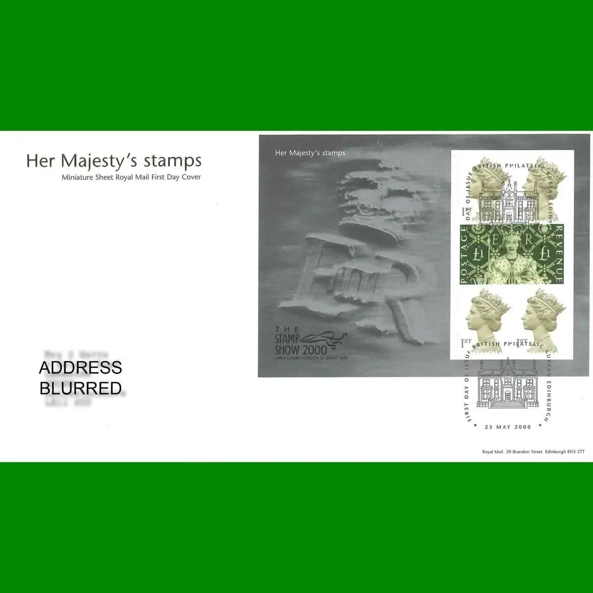 FDC Her Majesty's Stamps Commemorative Royal Mail First Day Cover, 23.5.2000