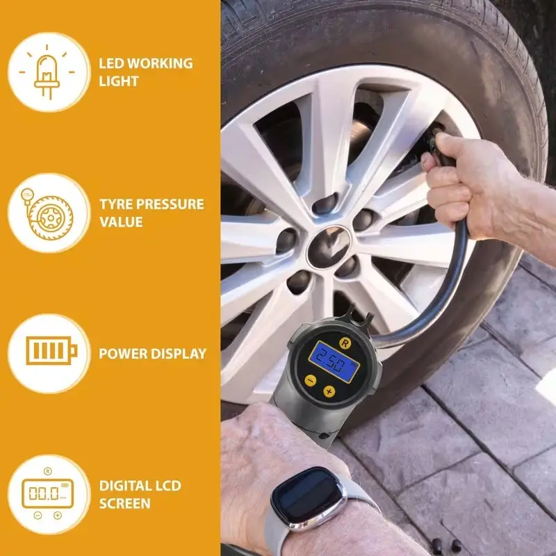 Cordless Digital Tyre Inflator Air Compressor for Car, Bicycle & Inflatable - image 2 | Free standard UK delivery included | Discount Quality Products
