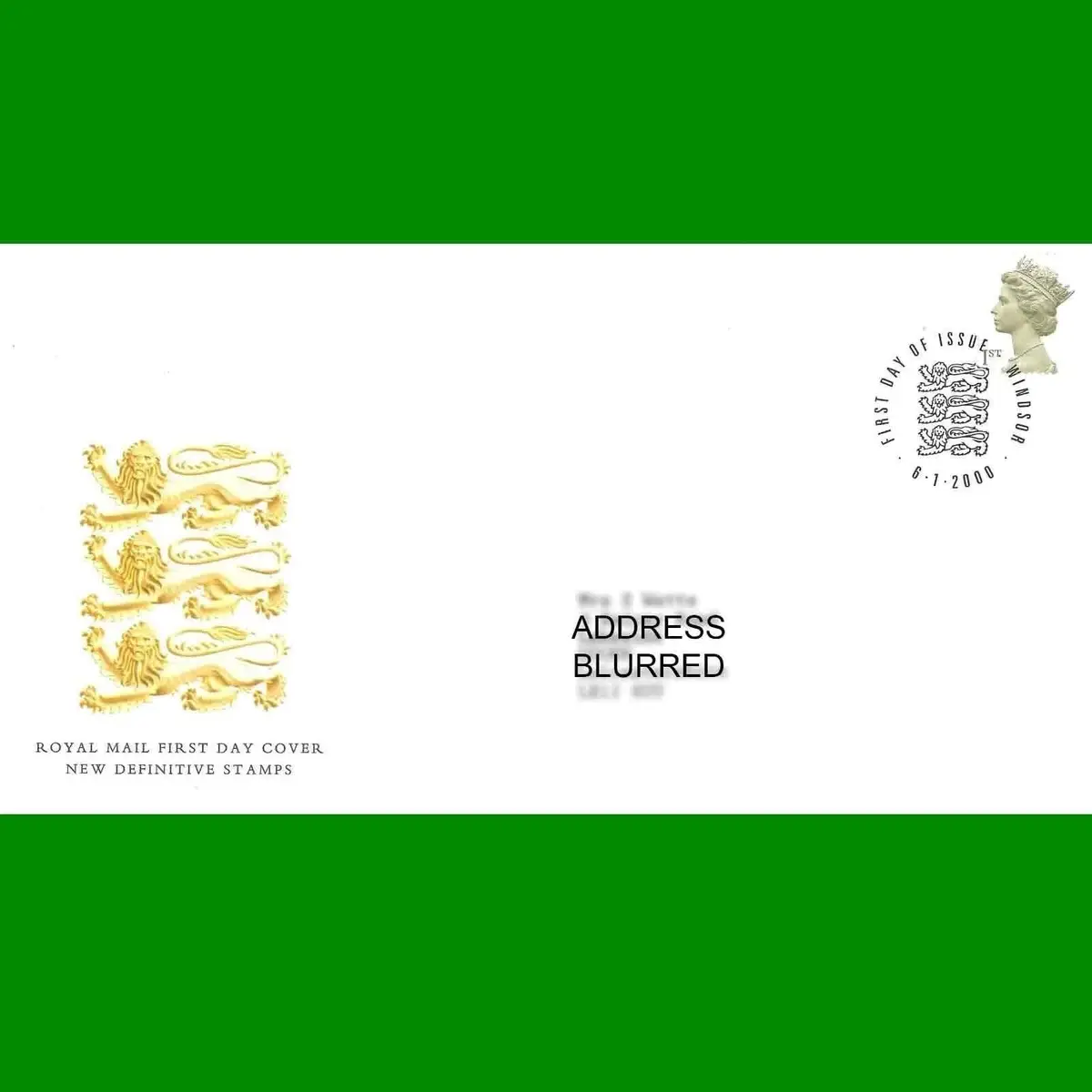 FDC New Millennium Queen Definitive Royal Mail First Day Cover Stamp, 6.1.2000