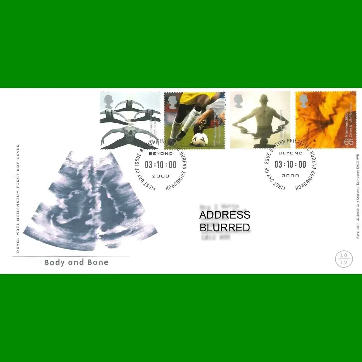 FDC Millennium Projects Body &amp; Bone Royal Mail First Day Cover Stamps, 3.10.2000