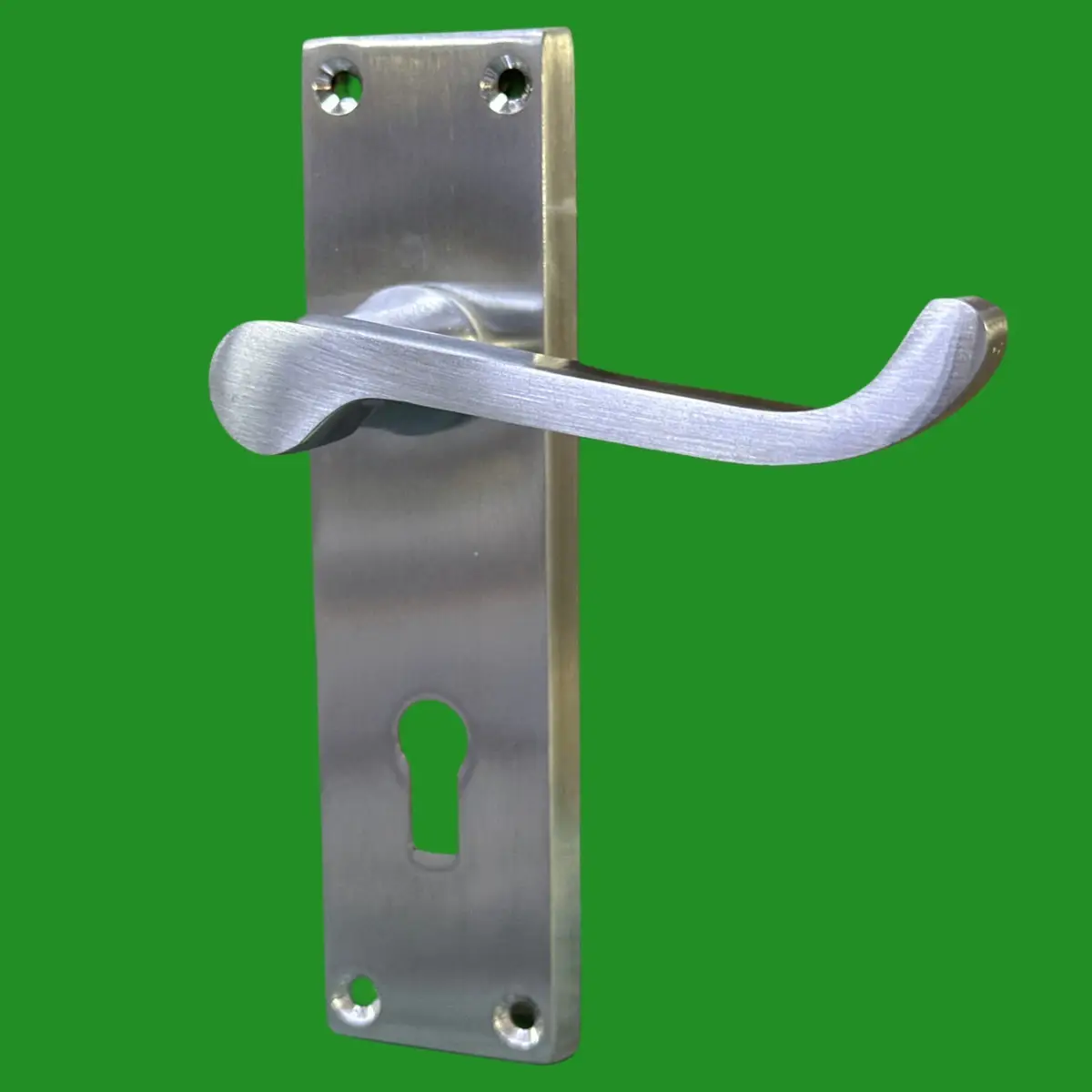 1 Pair Frelan Victorian Scroll Lever Door Handle on Lock Plate Set Satin Chrome