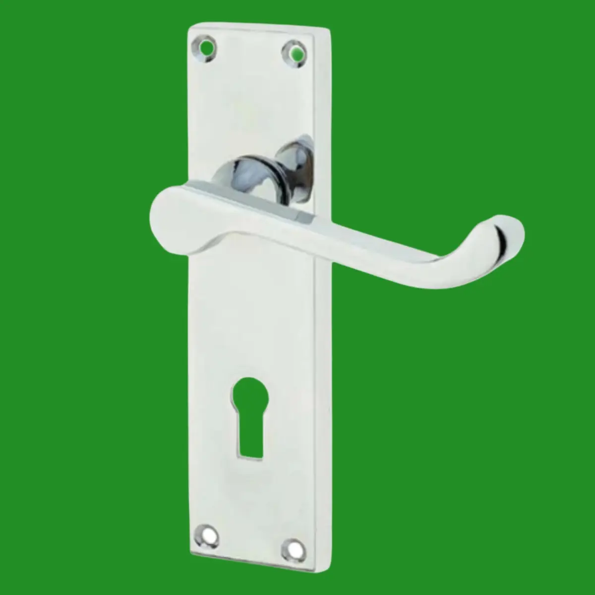1 Pair Frelan Victorian Scroll Lever Door Handle on Lock Plate Set Satin Chrome - image 5 | Free standard UK delivery included | Discount Quality Products