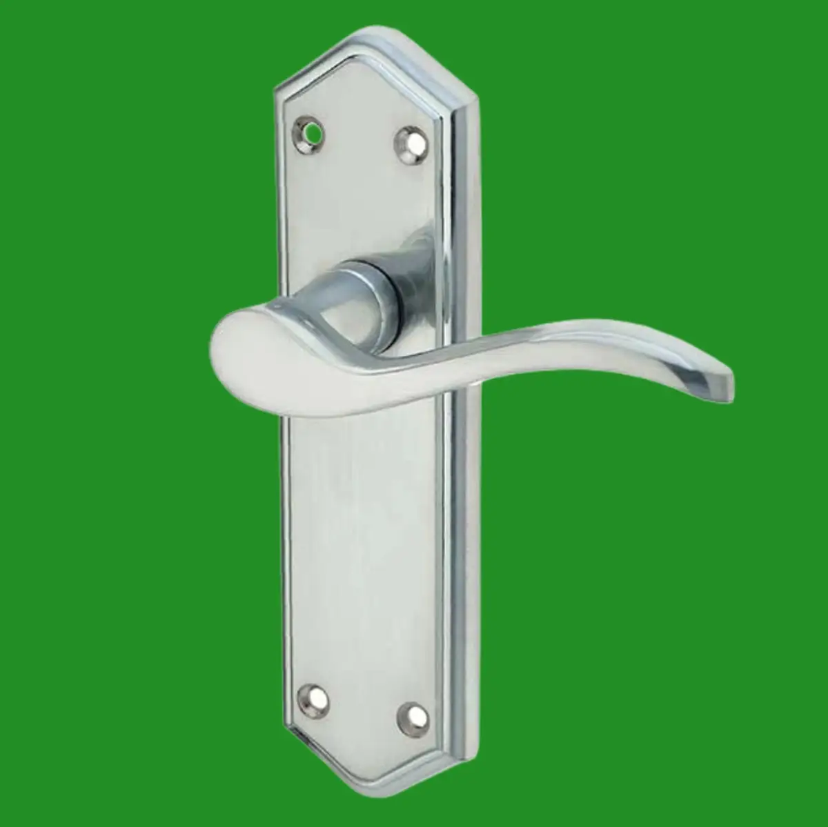 1 Pair Frelan Paris Suite Lever Latch Door Handle Set, Satin Chrome JV281SC