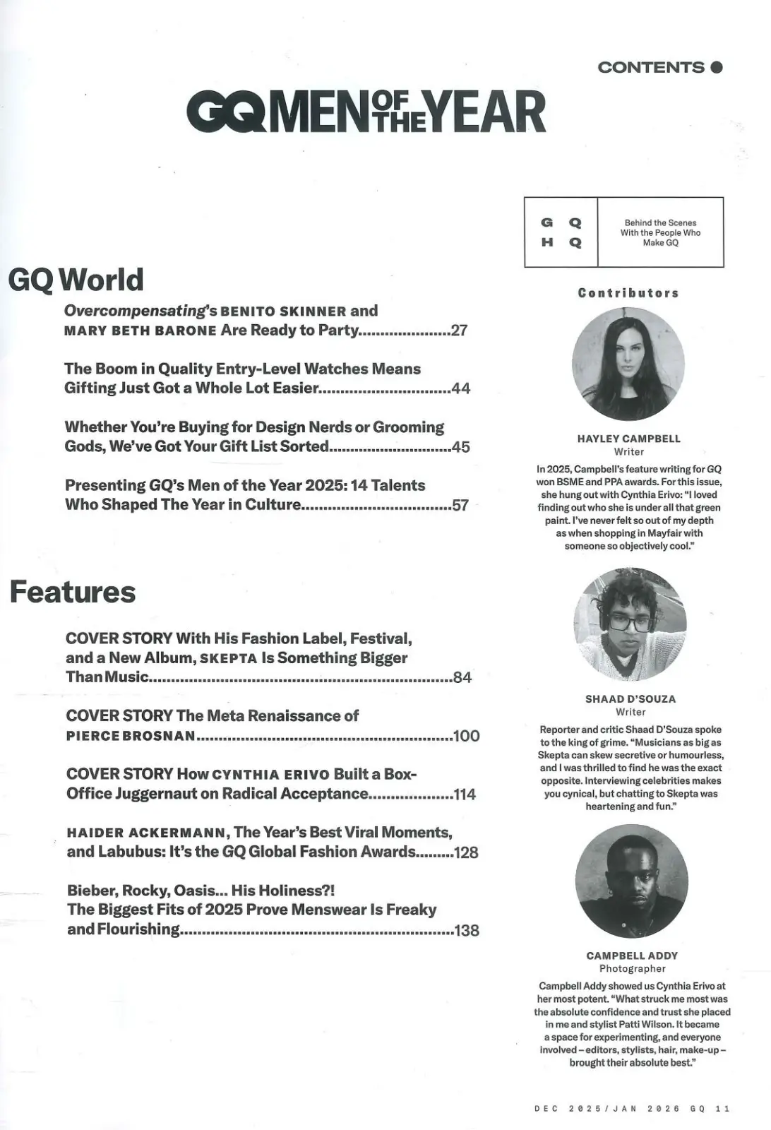 GQ Magazine: Pierce Brosnan Cover, Cynthia Erivo, Skepta, Dec 2025 / Jan 2026 - image 3 | Free standard UK delivery included | Discount Quality Products