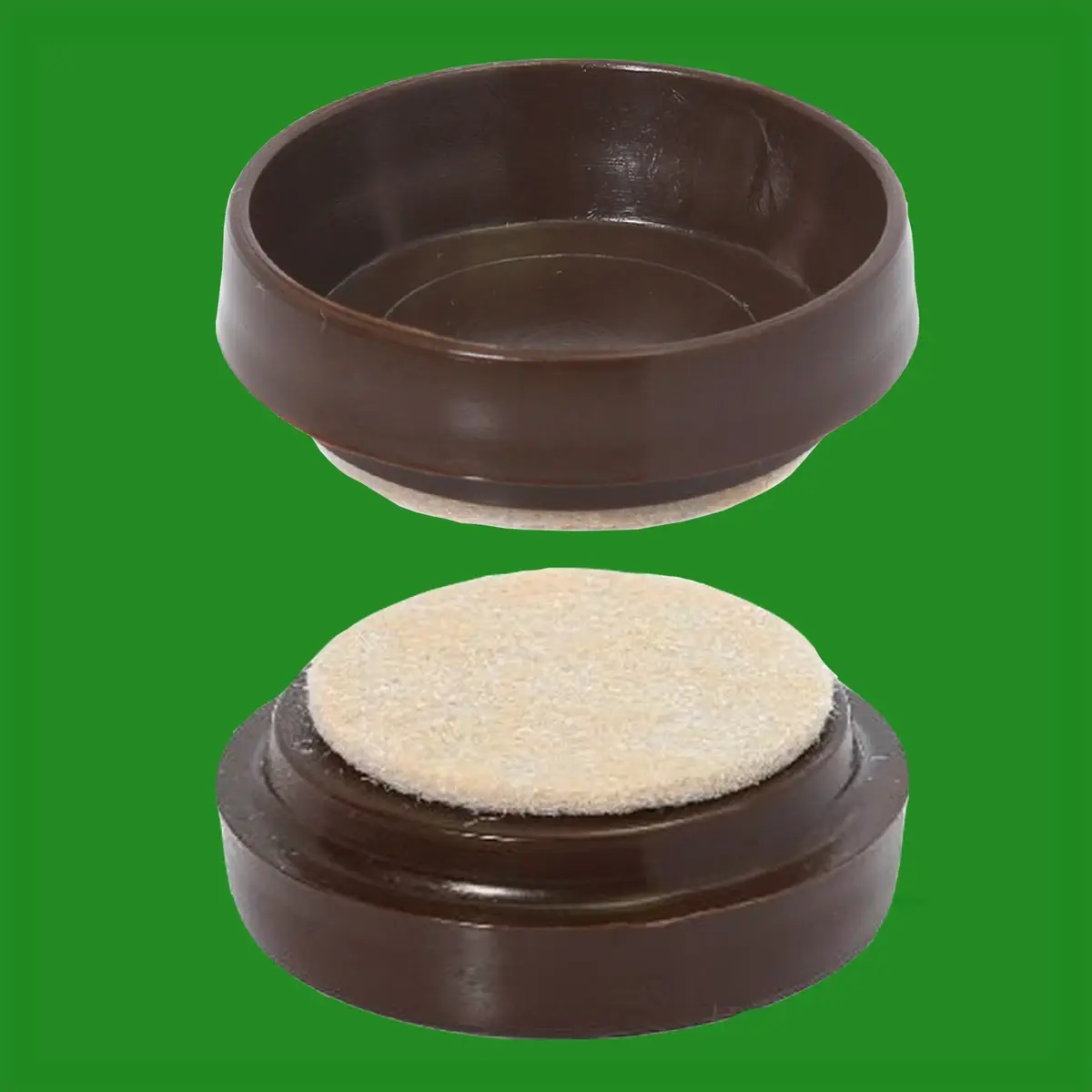 2x 68mm Brown Castor Cup Felt Pad Anti Slide, Floor, Carpet, Furniture Protector - image 3 | Free standard UK delivery included | Discount Quality Products