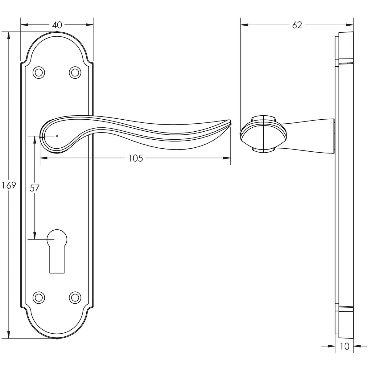 1 Pair Frelan Henley Suite Lever Door Handle on Lock Plate Set Polished Chrome - image 2 | Free standard UK delivery included | Discount Quality Products
