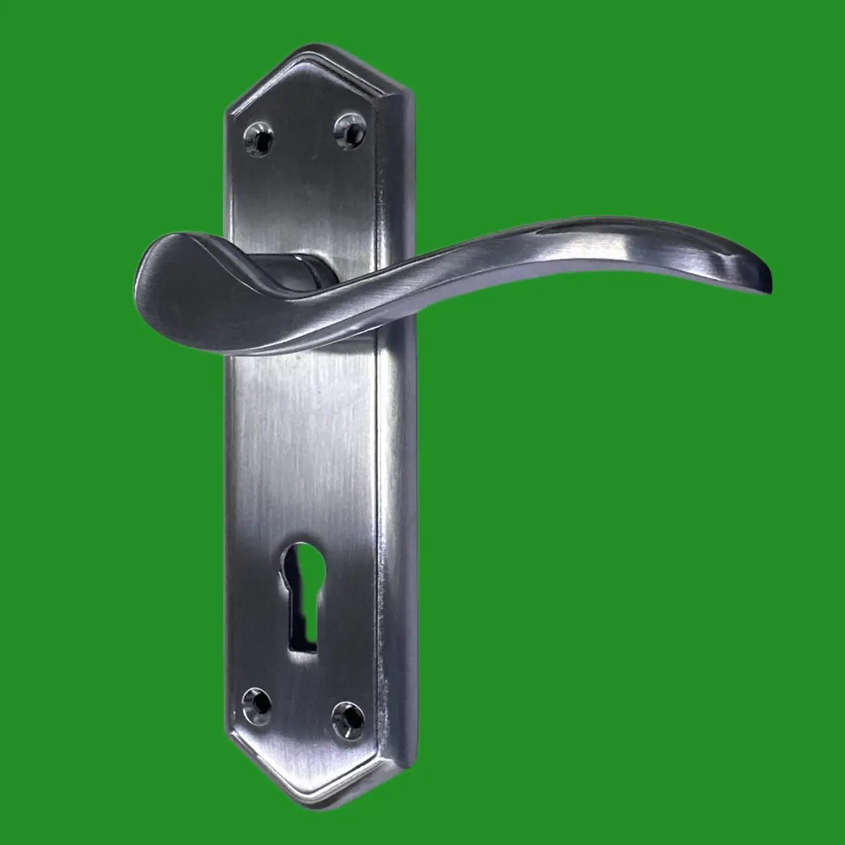 1 Pair Frelan Paris Suite Lever Latch Door Handle on Lock Plate Set Satin Chrome - image 4 | Free standard UK delivery included | Discount Quality Products