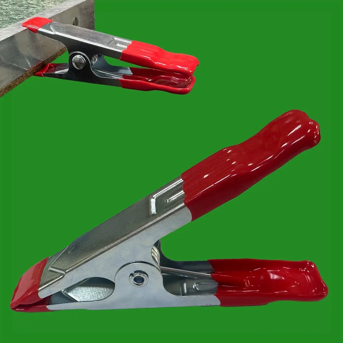4x 4" 100mm Large Metal Spring Grip Clamps Woodworking Clips Tool Market Stall