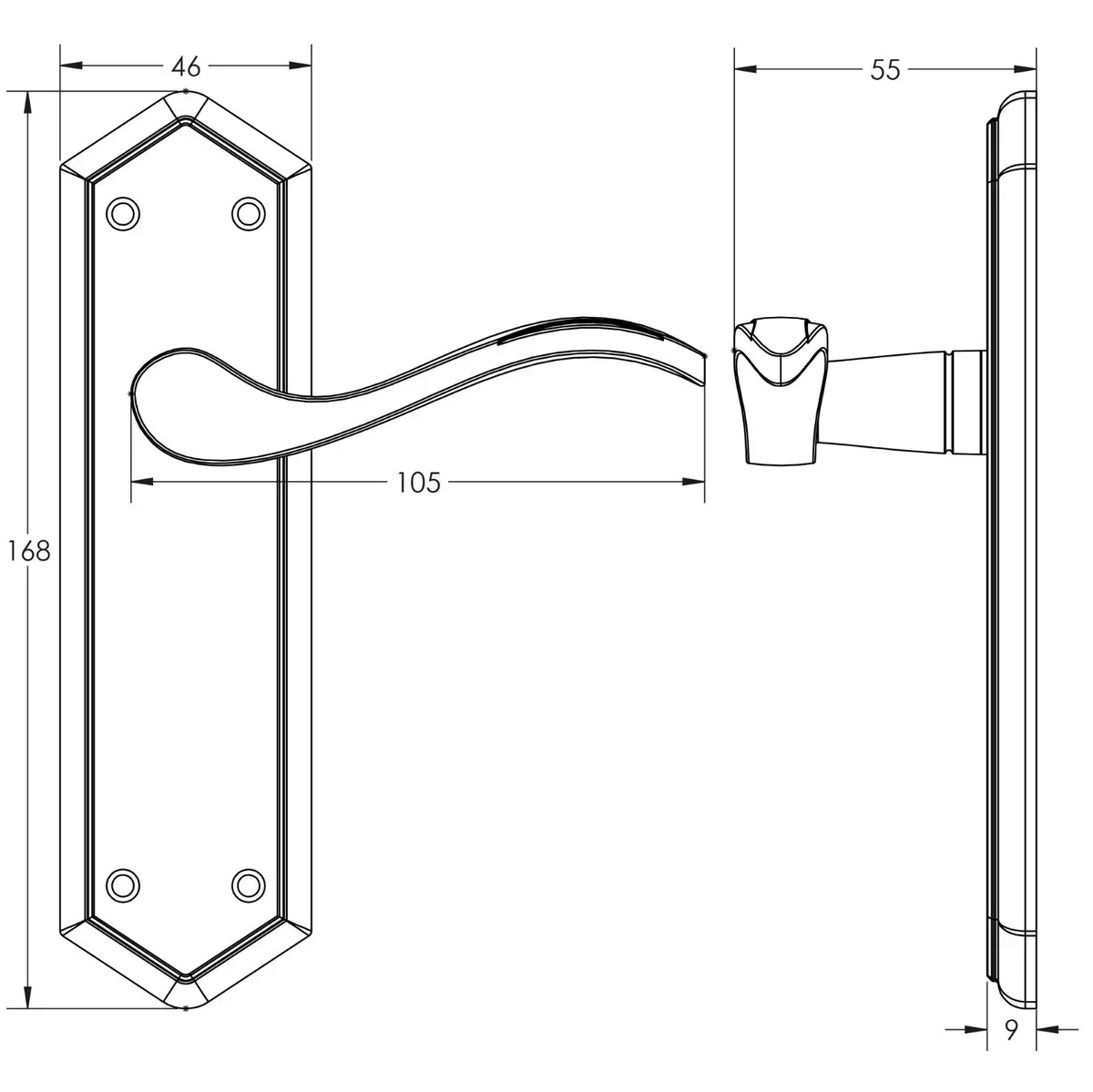 1 Pair Frelan Paris Suite Lever Latch Door Handle Set, Antique Bronze JV281AB - image 2 | Free standard UK delivery included | Discount Quality Products