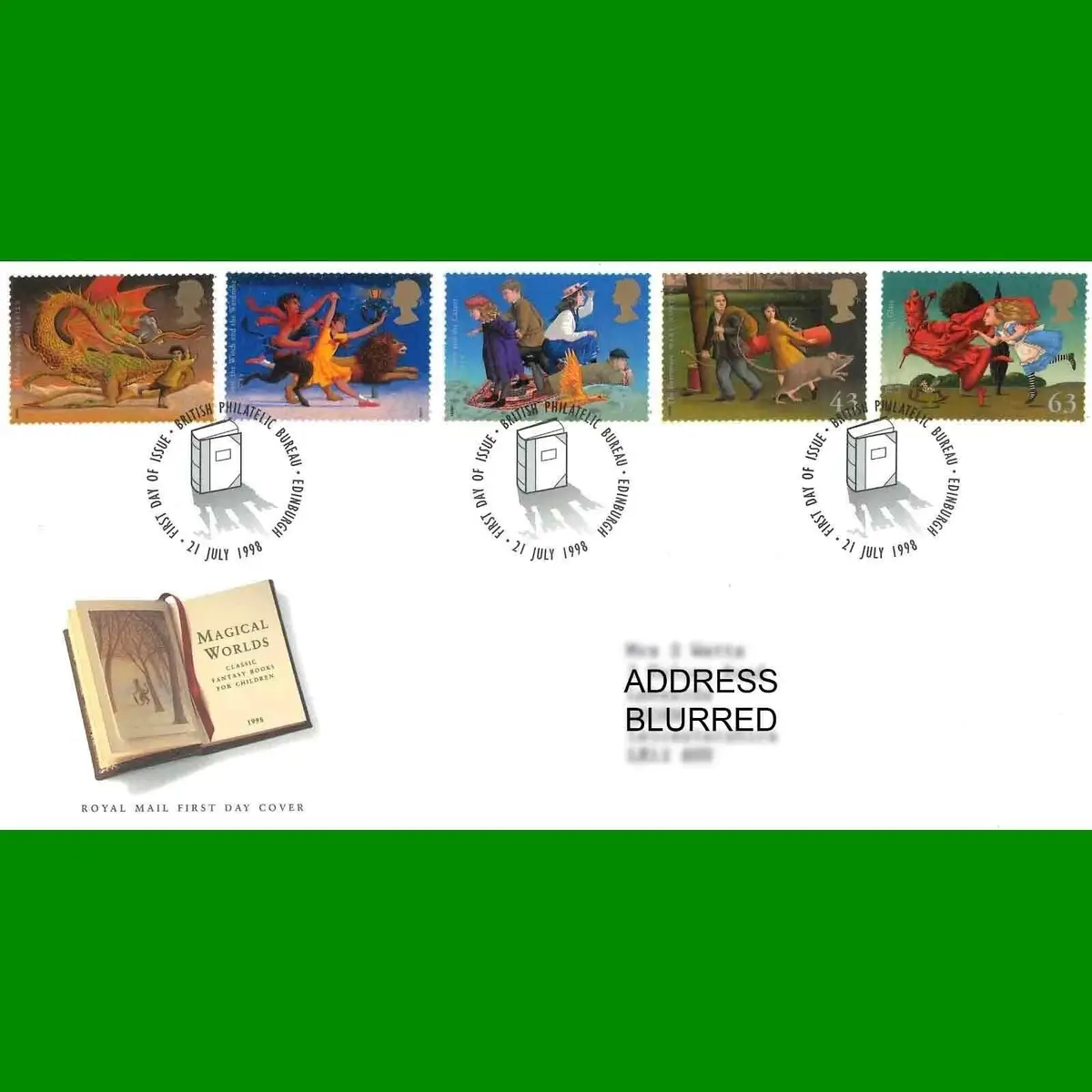 FDC Magical Worlds Classic Fantasy Royal Mail First Day Cover Stamps 21.7.1998