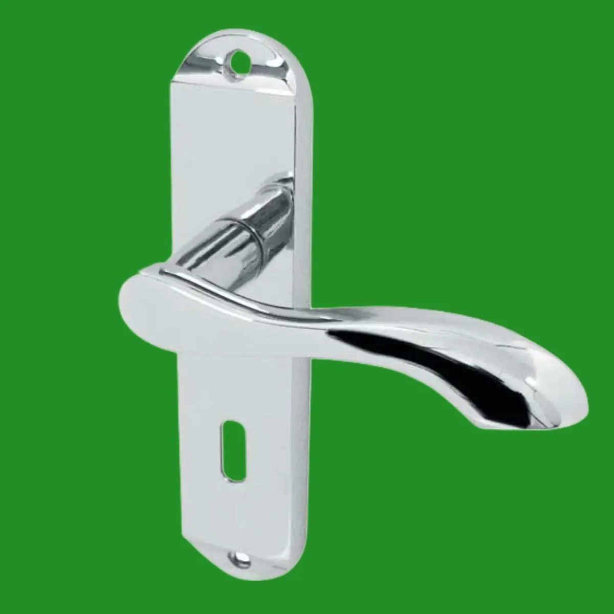 1 Pair Broadway Suite Lever Latch Door Handle on Lock Plate Set Polished Chrome
